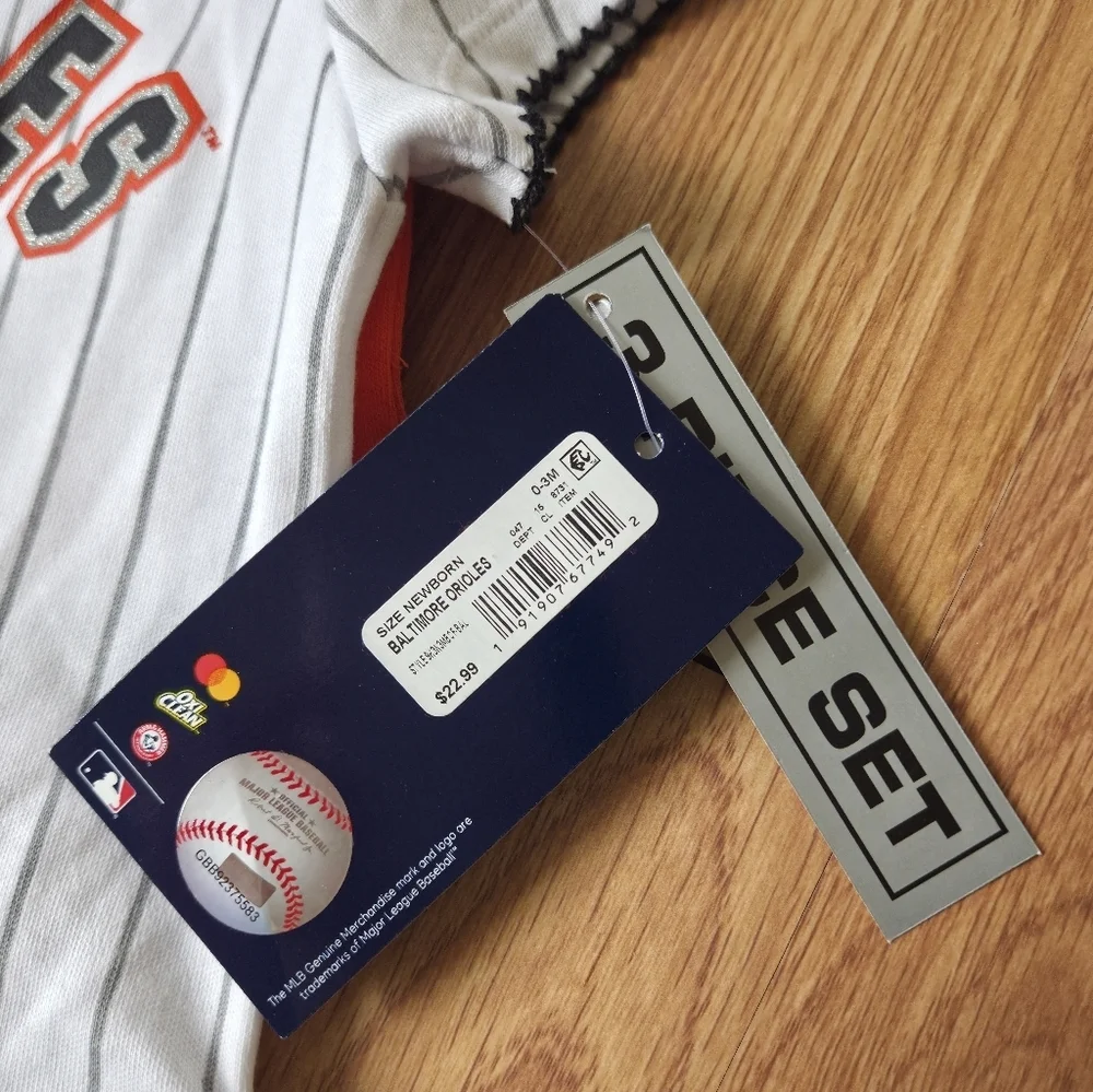 MLB Baltimore Orioles Baby 0-3M 3pc Bodysuits NWT Baseball Genuine Merch